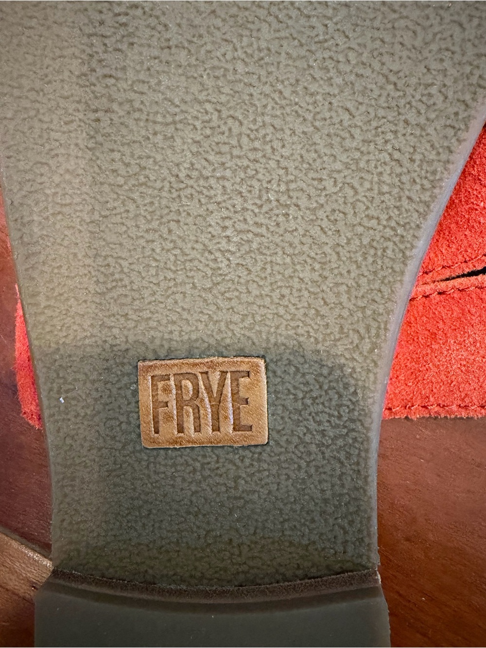 Frye Orange Suede Crisscross Slide Mules - Picture 6 of 6